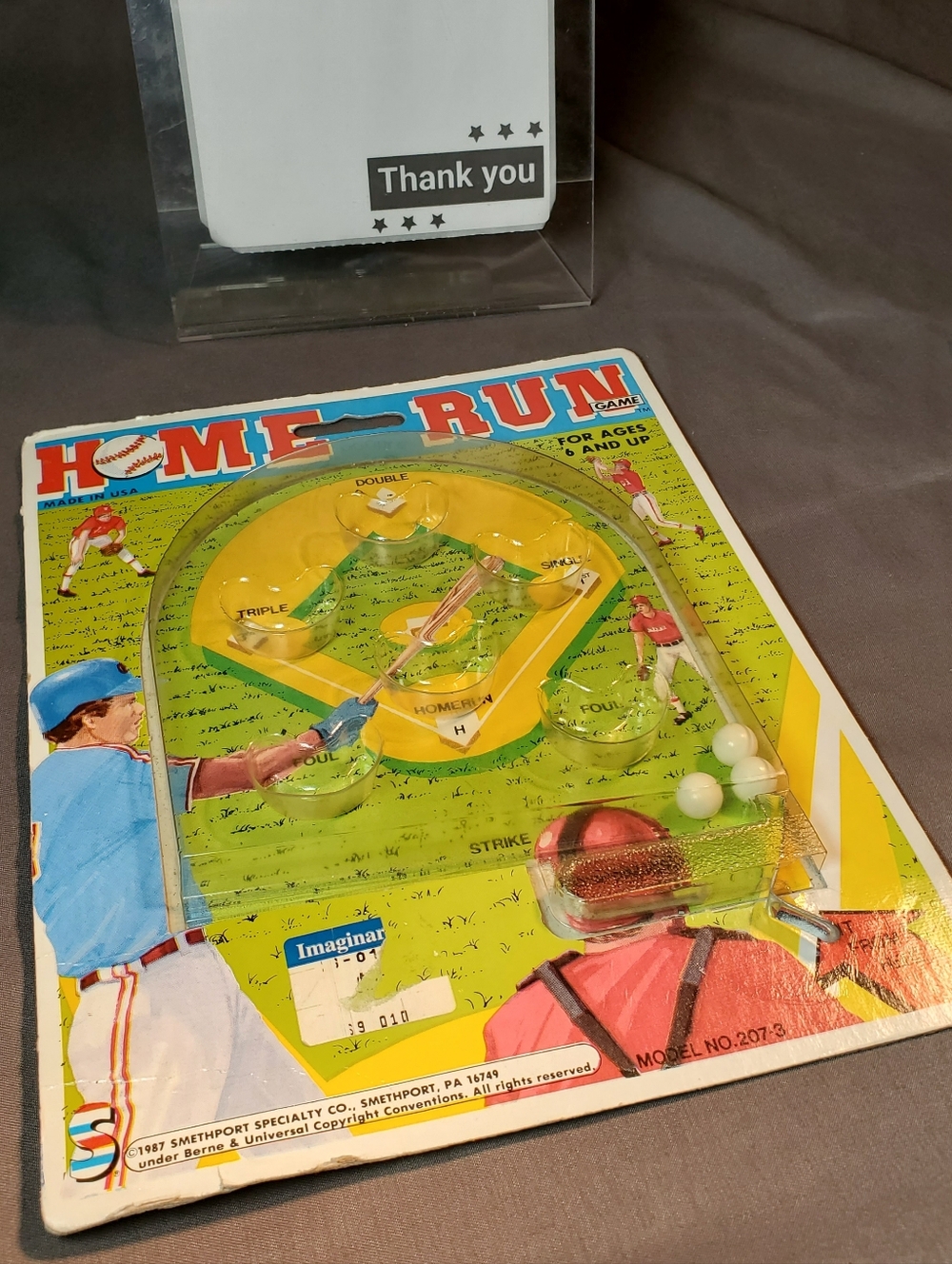1987 Smethport Homerun Baseball  Mini Handheld Pinball Game